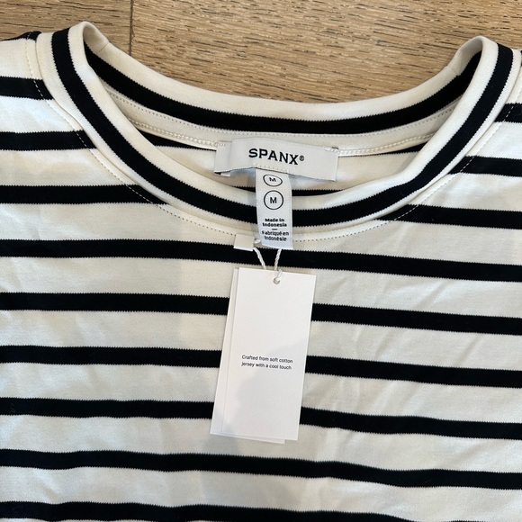 SPANX Black and White Striped Tee - Picture 2 of 2